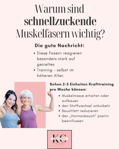 Infografik zum Sportprogramm Muskelaufbau in den Wechseljahren.
